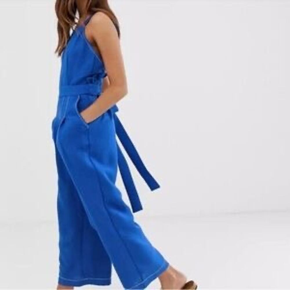 Anthropologie Bright Cobalt Blue Wide-Leg Jumpsuit